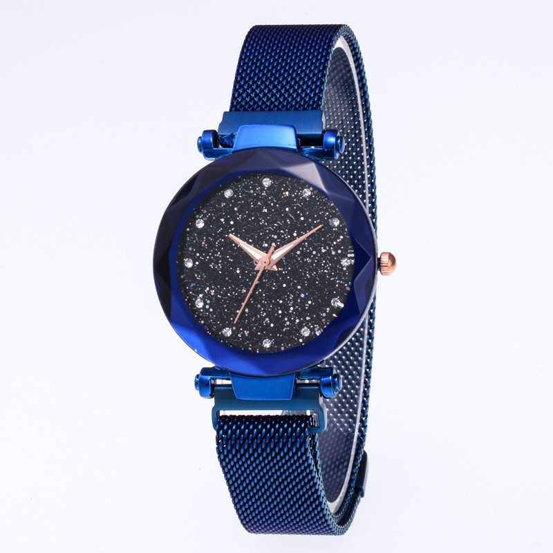 2019 new women's watch Korean version of the diamond starry surface magnet steel mesh Band quartz watch