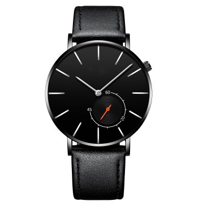 Custom LOGO Business Watches Men's Watch Fashion Quartz Genuine Leather Strap Wristwatch High Quality