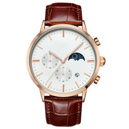 Fashion calendar moon phase display multi-function waterproof business sports quartz watch men's watch