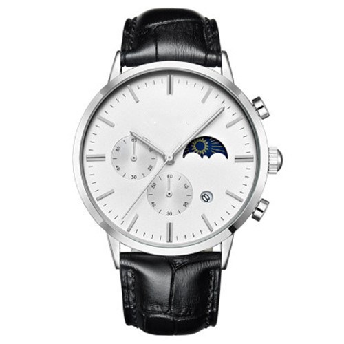 Fashion calendar moon phase display multi-function waterproof business sports quartz watch men's watch