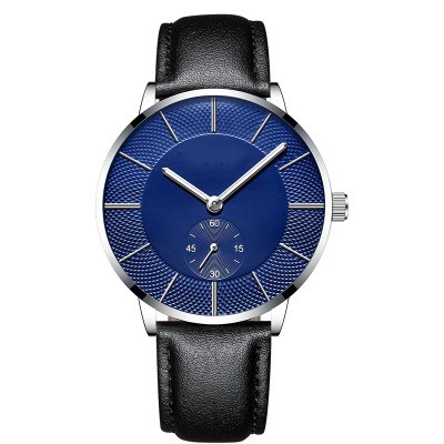 Waterproof watch men's ultra-thin leather with quartz watch fashion trend waterproof luminous business watch