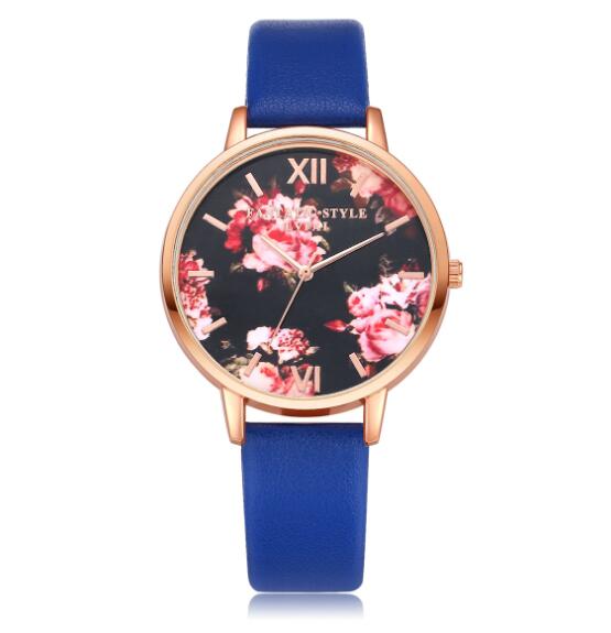 Women's fashion custom alloy flower dial watch